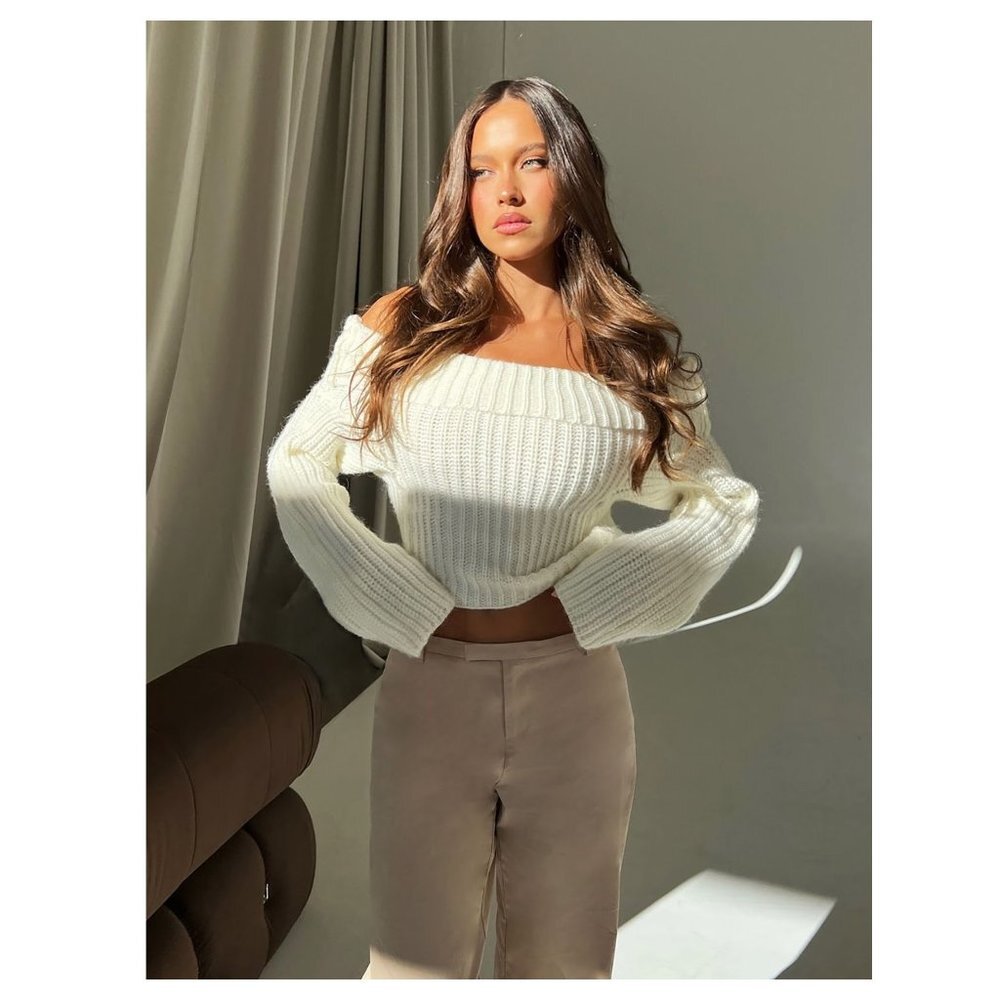 5/$100 SALE -  Tiger Mist White Ashlyn Jumper